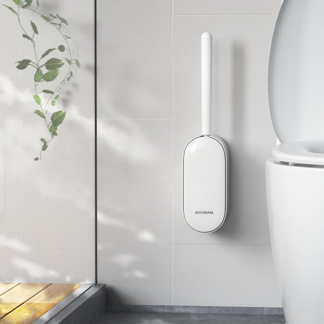2x Set di Scopino e Portascopino Rotondo, per Bagno e WC, Testa Scopino