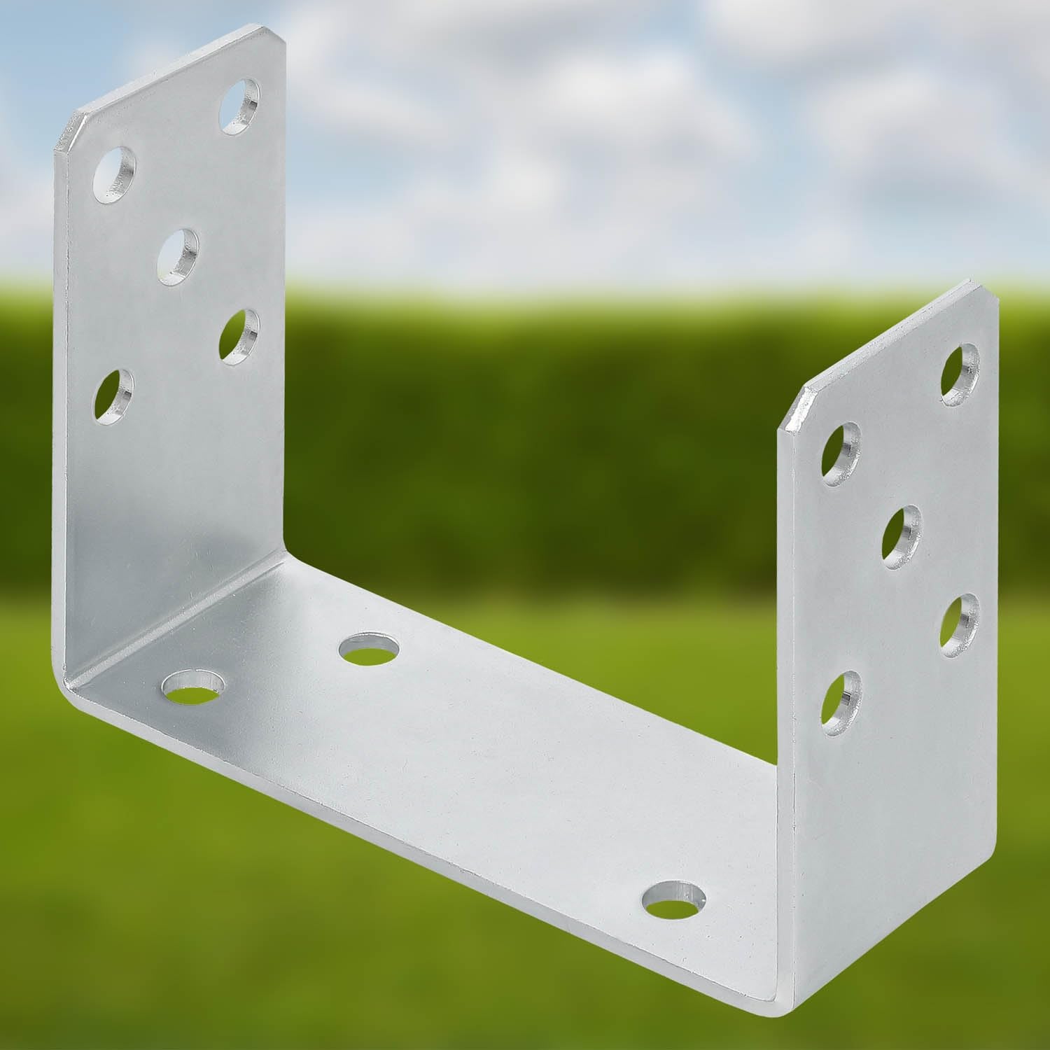 Support de poteau en U à visser 150 mm, galvanisé à chaud, la solution parfaite pour assembler différents éléments, argenté - KOTARBAU - 5