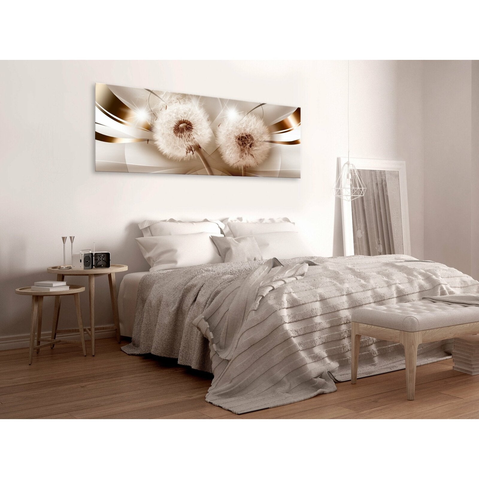 Tableau deux pissenlits étroits - 135 x 45 cm - 2