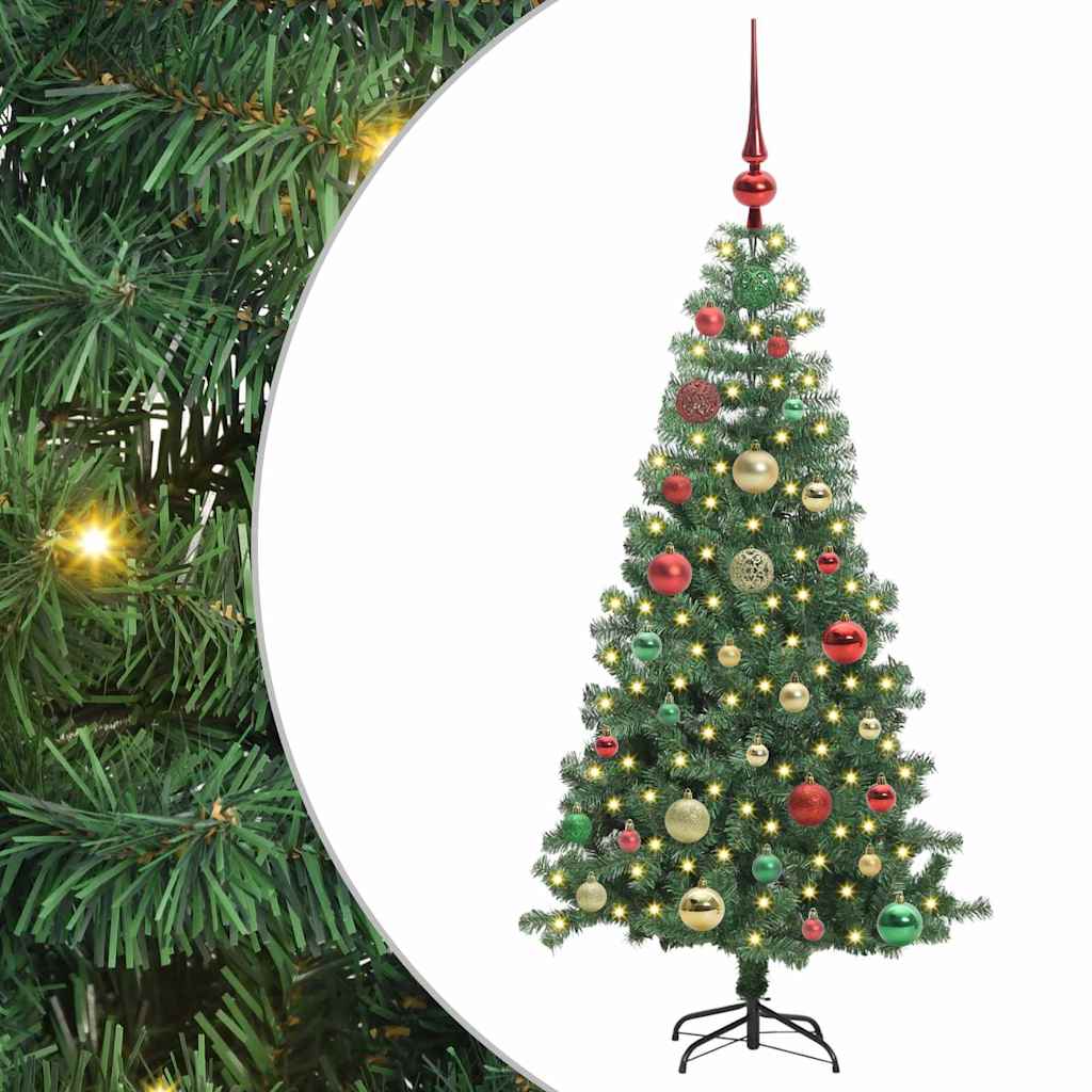 Choinka z 150 diodami LED z podstawą Zielony 120 cm PVC