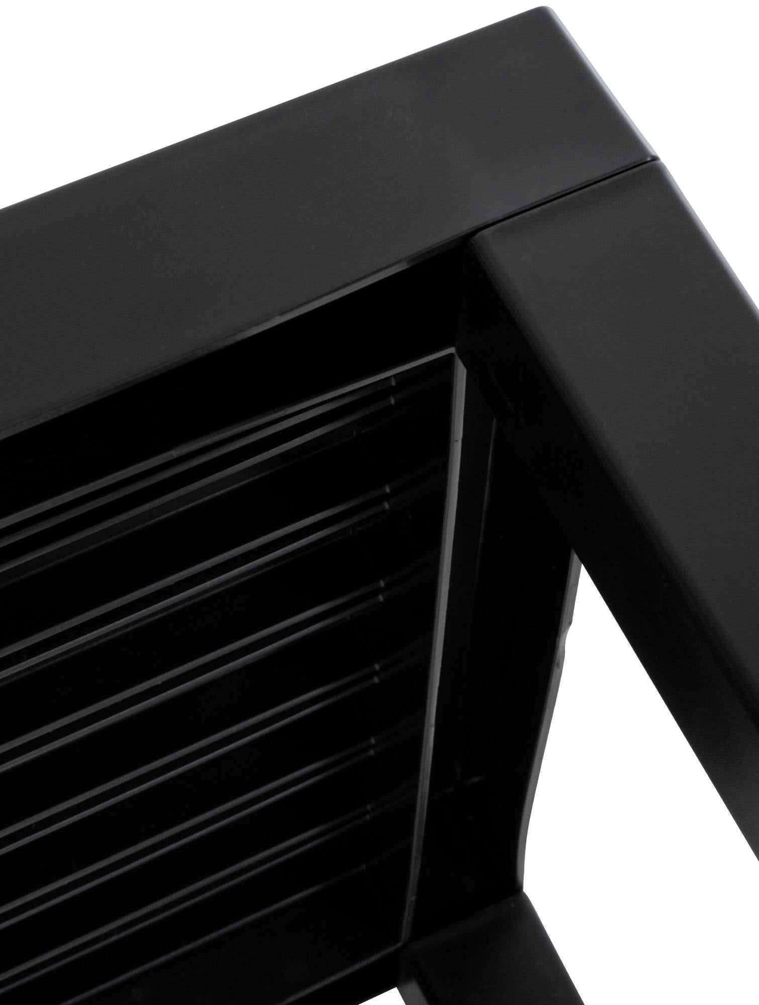 Table d'appoint d'extérieur carré en Plastique Noir 4 places - 6