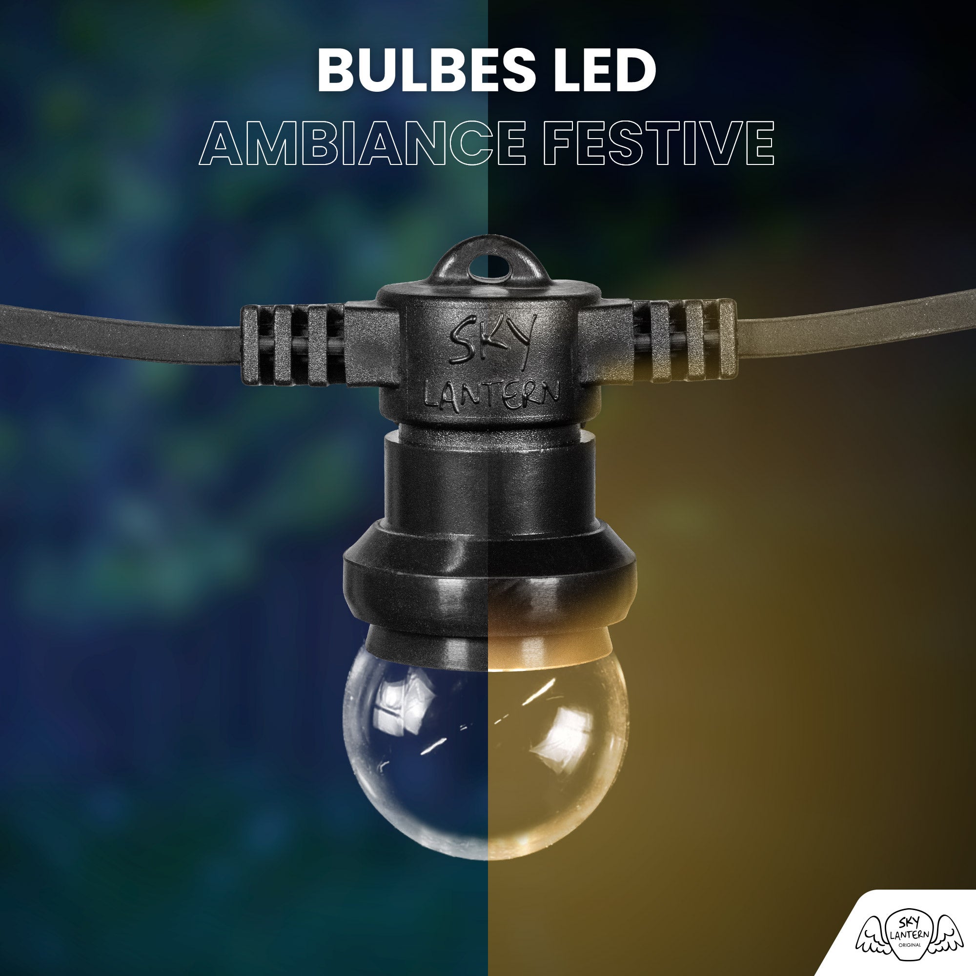 Kit Guirlande Guinguette IP65 20M 40 Bulbes Transparents Dimmables SKYLANTERN - 5