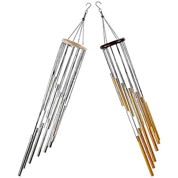 Carillons éoliens décoratifs pour balcon, à suspendre, en bois, 52 x 8,5 x 8,5 cm, lot de 2 - 4