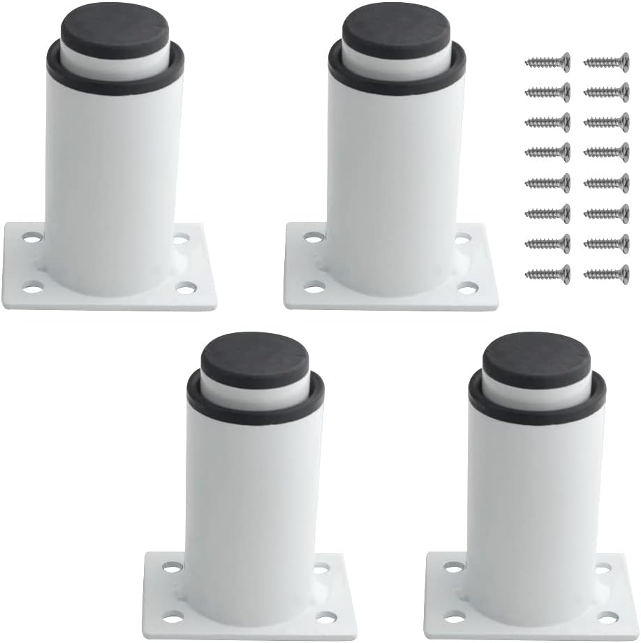 Zestaw 4 regulowanych nóżek do mebli z wytrzymałego metalu do stołu, łóżka, sofy (80 mm-120 mm, białe)