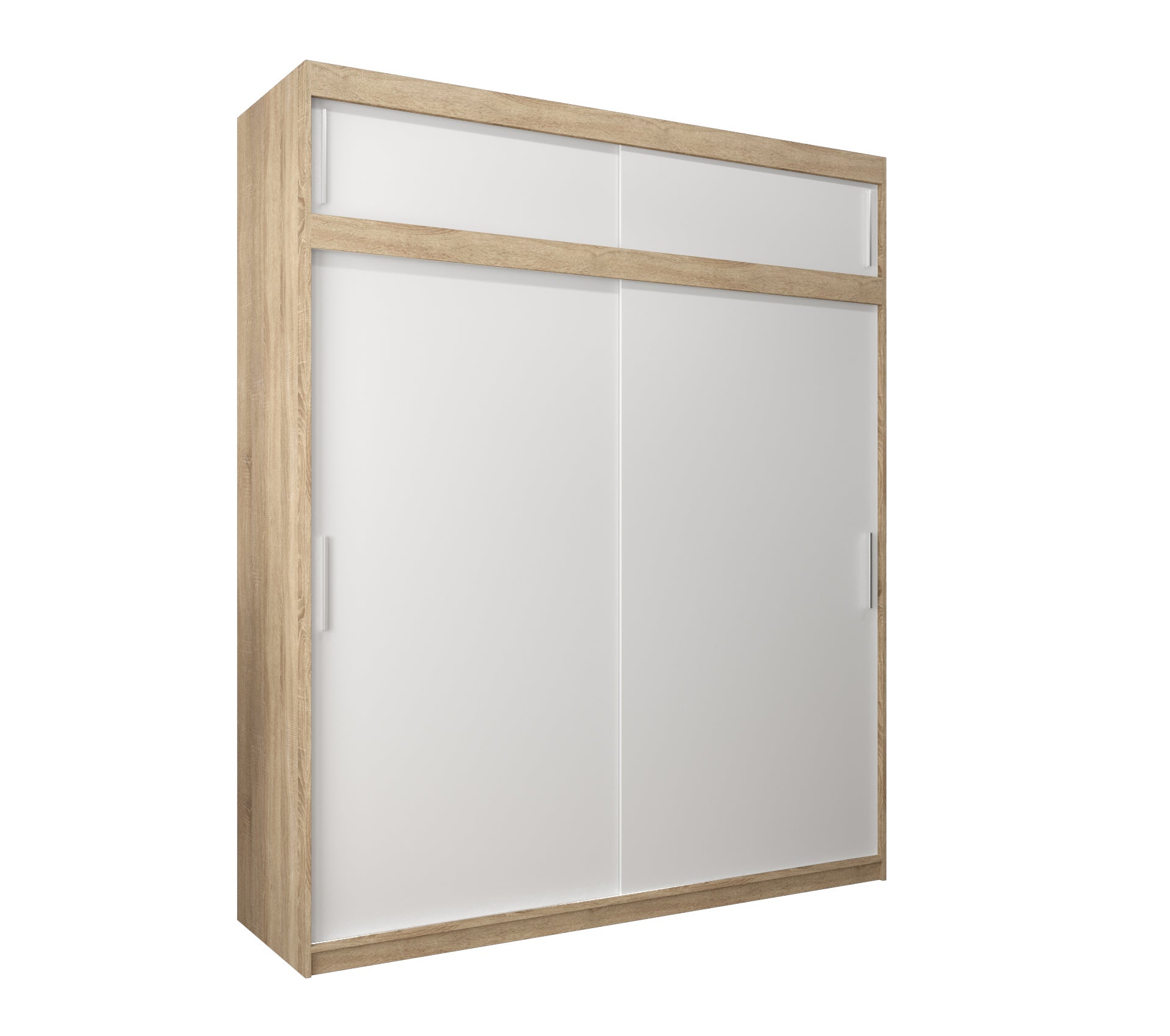 Szafa przesuwna z nadstawką garderoba TOKYO 200 x 62 x 240 cm Sonoma + Biały - Abiks Meble