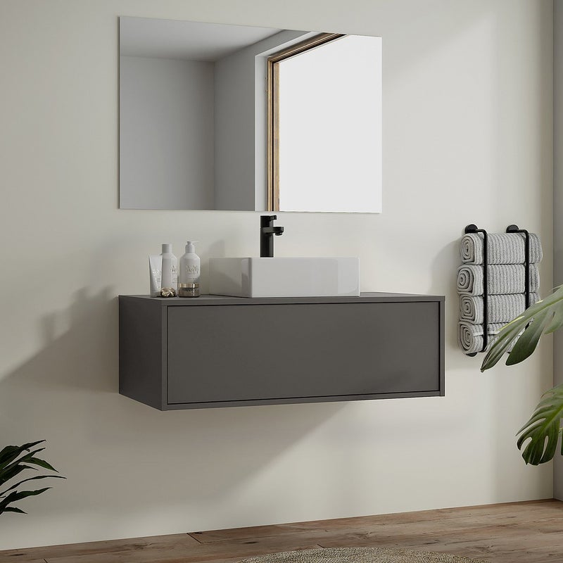 Szafka łazienkowa wisząca pod umywalkę - Antracytowy - 94 cm - TEANA II