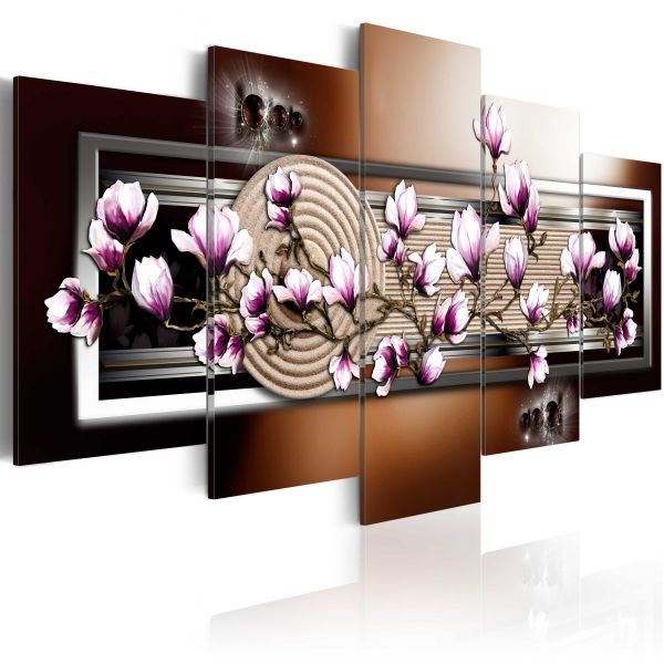Tableau Fleurs Zen garden and magnolia 100x50 cm