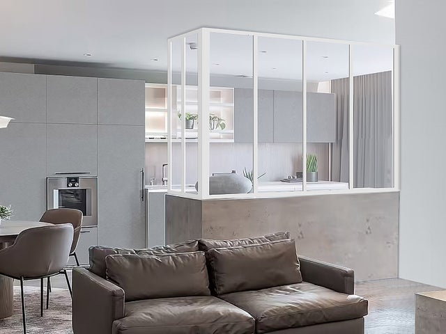 Verrière d'angle atelier en aluminium thermolaqué blanc 120 x 60 x 130 cm (L x l x H) – BAYVIEW