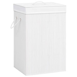 Panier à Linge Blanc 55x37x20 Cm Lot De 2 - 30 Litres, Poignées Rembourrées, Aéré - Tri Et Transport Facile