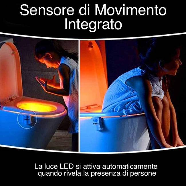 Kingcenton 2 Pezzi Lampada Notturne Igienici Bagno WC Led,Luce Notturna - Foto 1