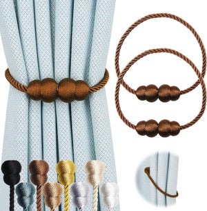 Hangtty Fermatende magnetici per tende, confezione da 6, colore: cachi