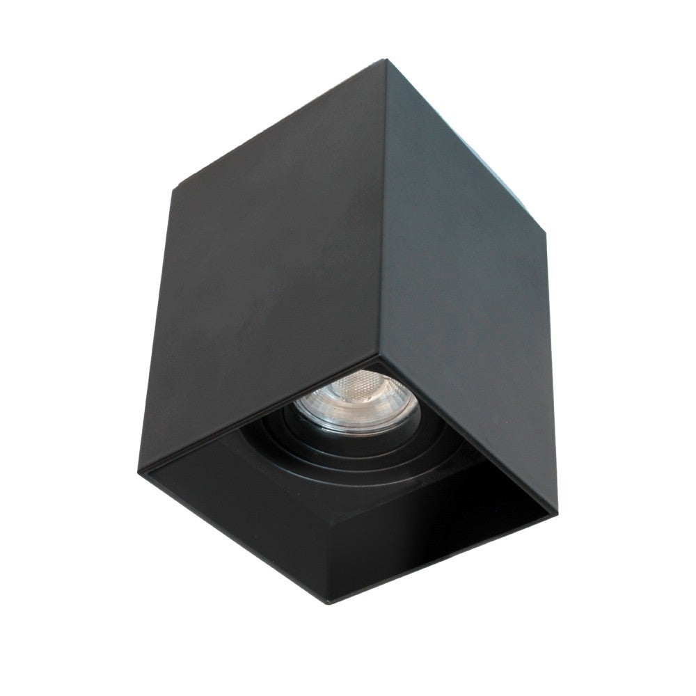 Reflektor natynkowy Classic Regulowany z prostokątną aluminiową ramą Czarny 1xGU10 9x9cm