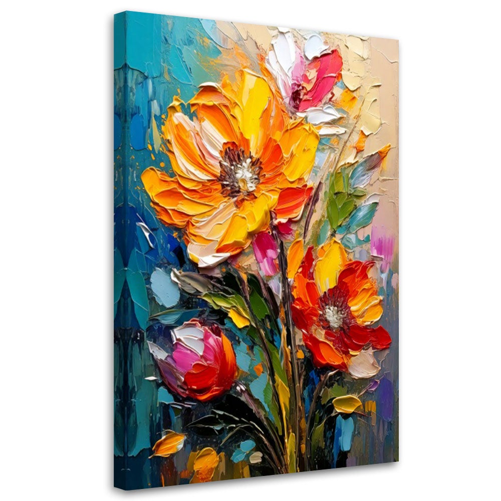 Obraz na płótnie, Kwiaty Impresjonizm 80x120