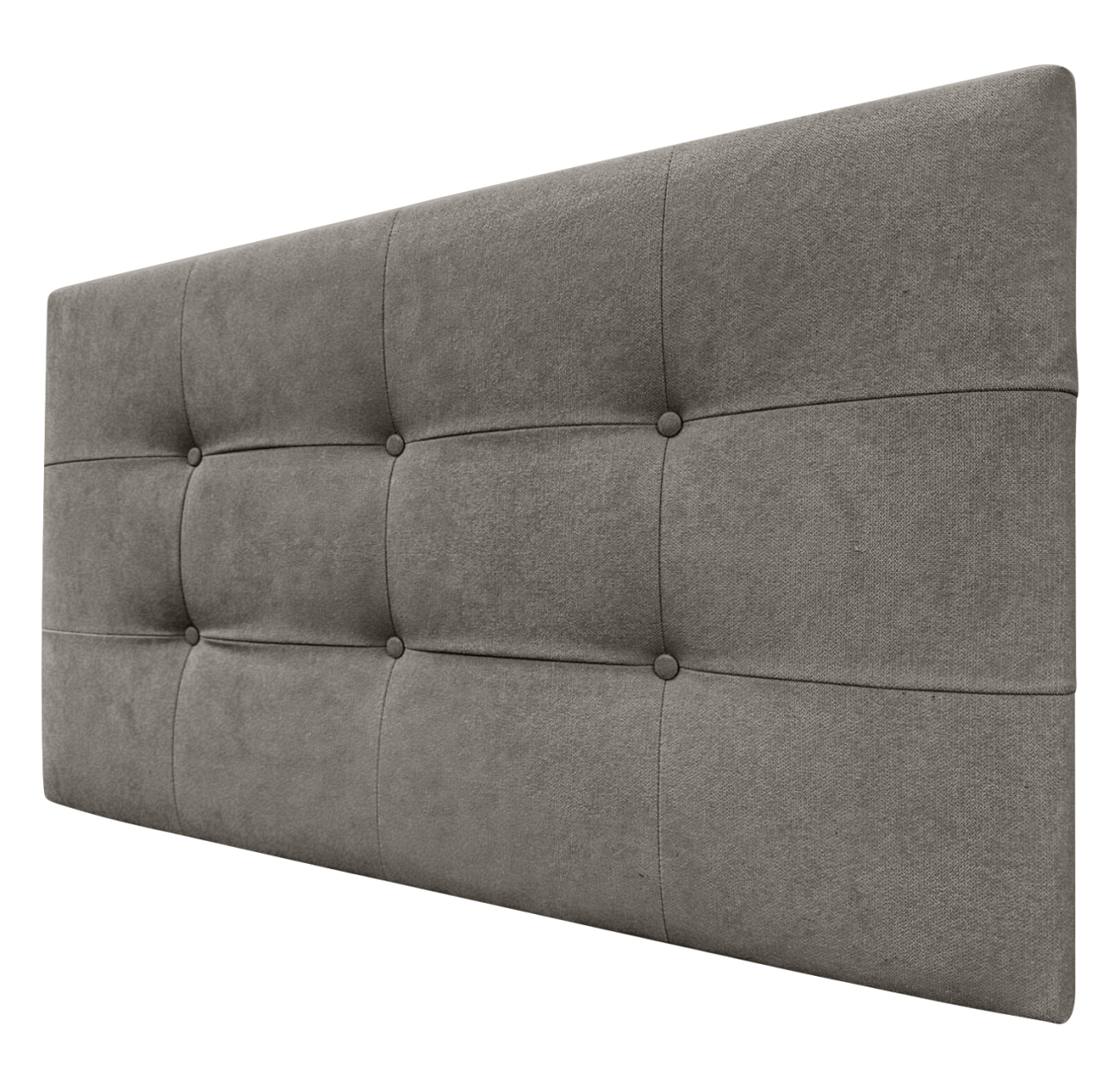DECORQUALITY Cabecero Cama TEXAS BUTTON DELUXE largo tapizado tejido antimanchas Gris 150*125 Cm - 4