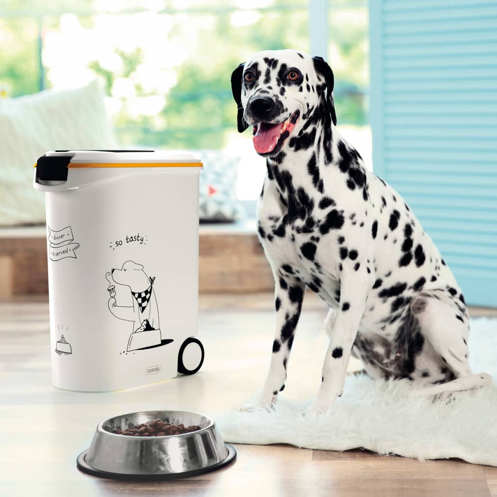 Contenedor de comida de perros dinner is served con ruedas 54 l