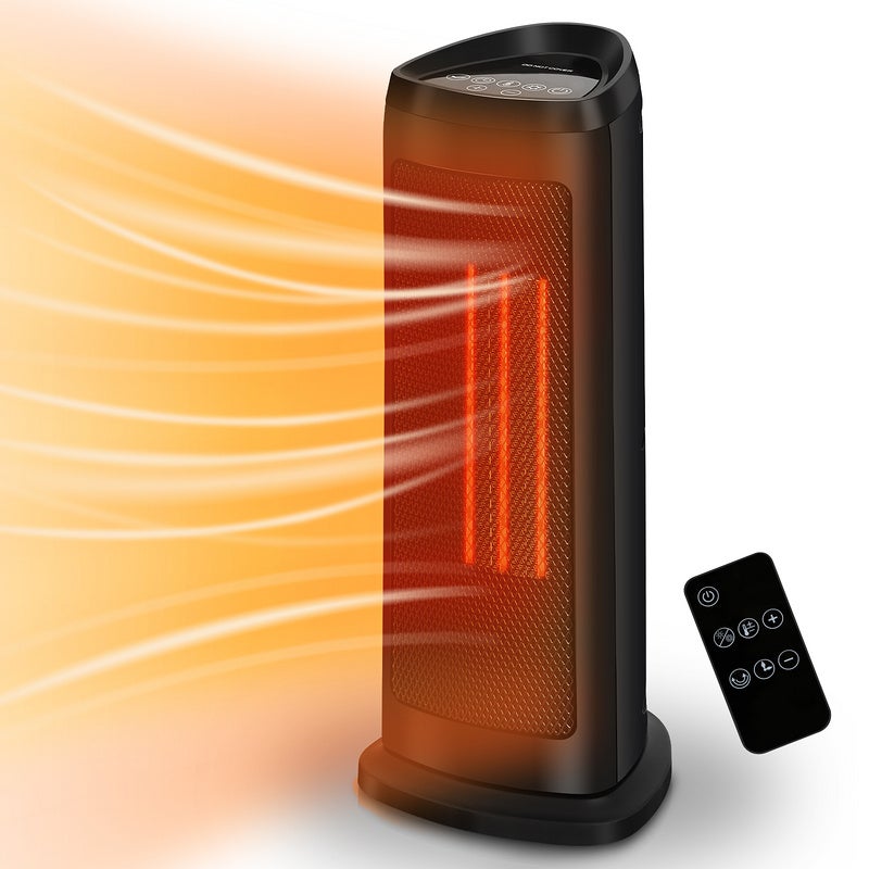 Duronic HV32 BK Radiateur soufflant électrique 2000W Thermostate réglable avec Mode éco Mode turbo Sécurité antibasculement avec arrêt automatique Idéal maison bureau garage