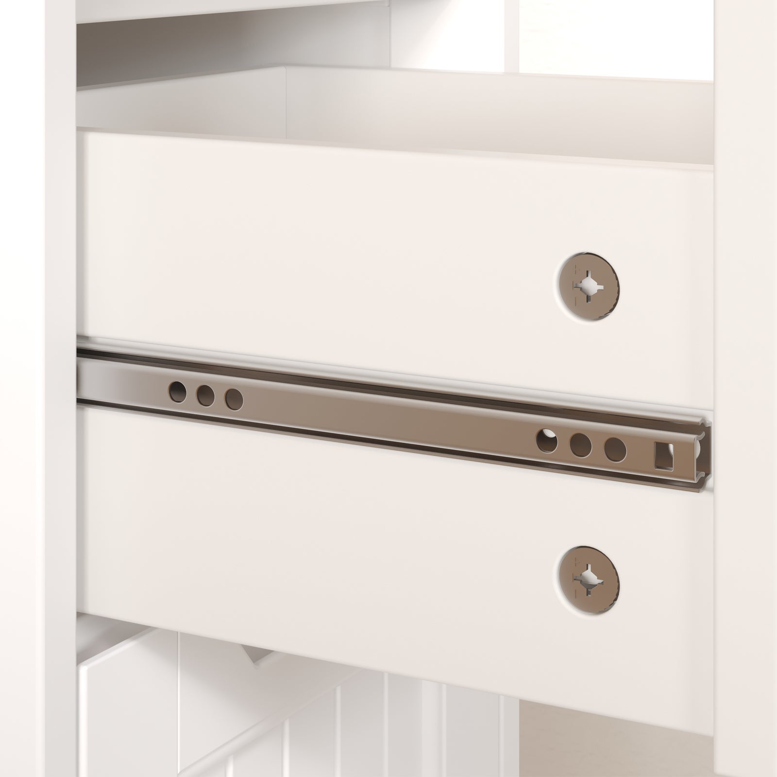 Piccolo Mobile da Ripostiglio con Piedi 4 Cassetti 28 x 28 x 84 cm Comò Basso Bianco Bealife - 5