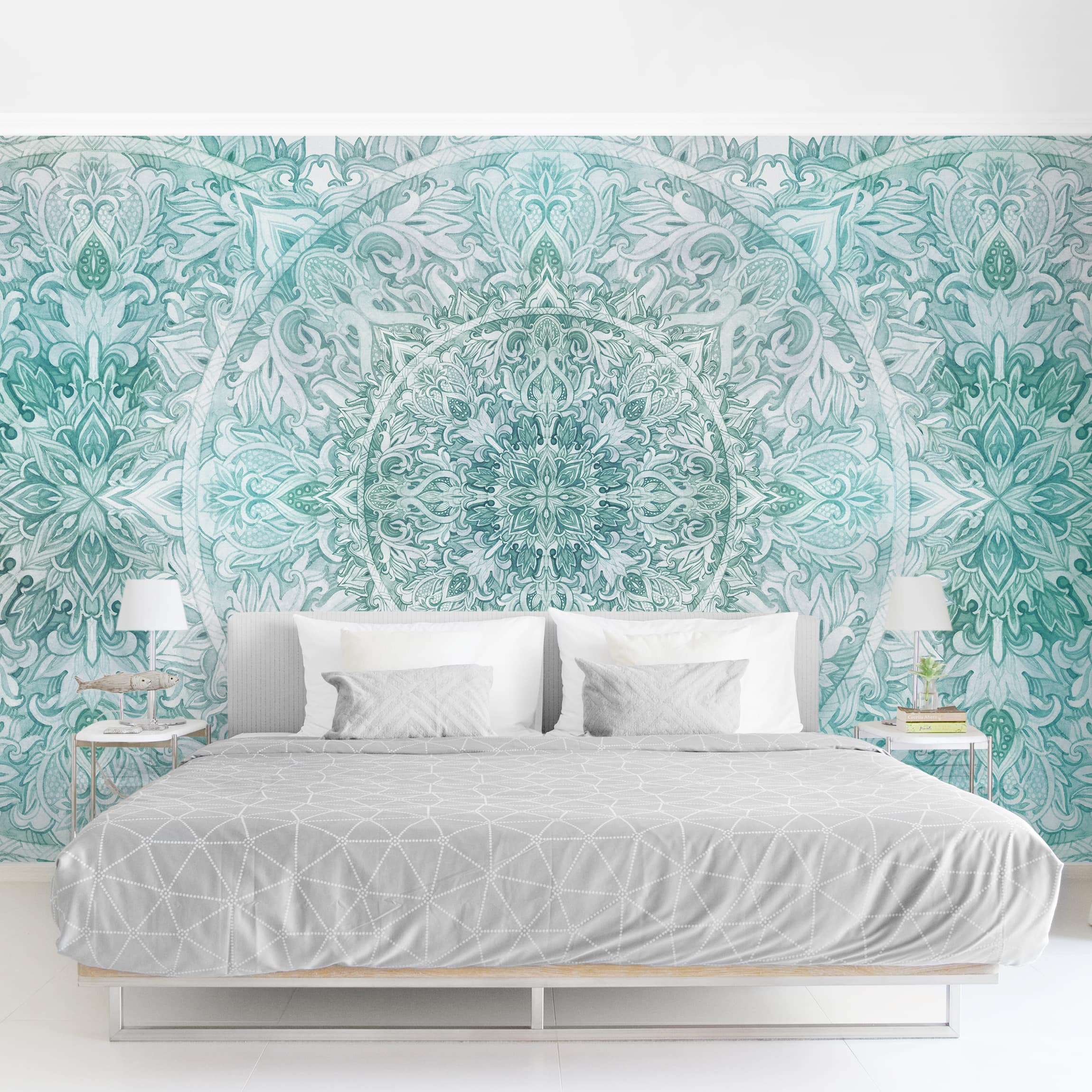 Papel pintado estampado acuarela arte motivos zen mandala 219 - salón dormitorio cocina pasillo - tnt 288 x 190 cm adhesivo
