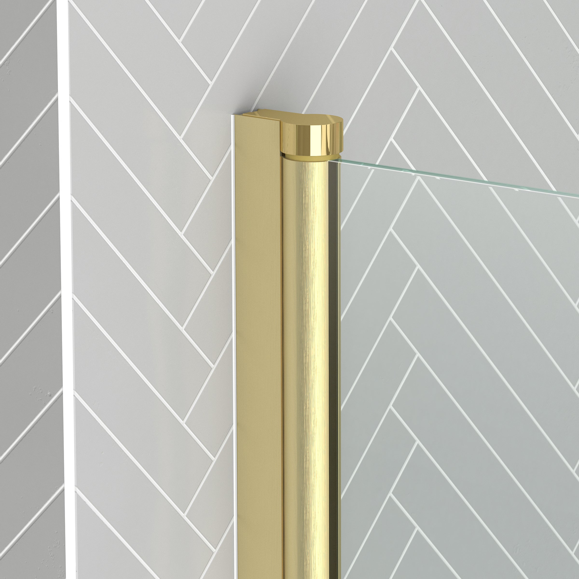 Spazzolone Con Tazza In Vetro Temperato E Zama – Color Oro, Da Parete - 4