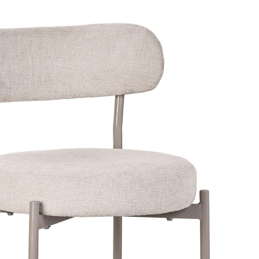 Juego de 2 taburetes de bar GABY color beige en chenilla de estilo contemporáneo - 4