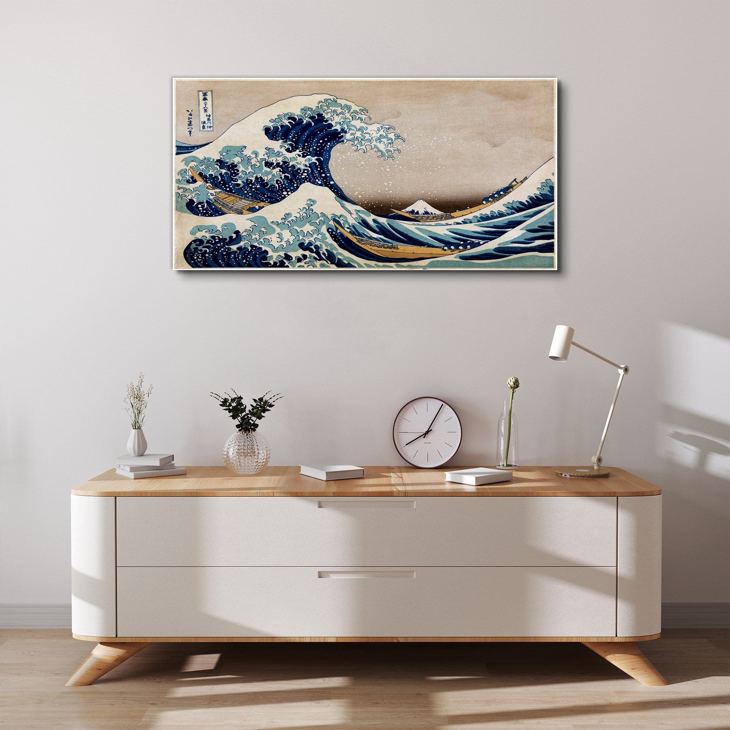 Impression sur Toile 100x50 cm Tulup – Tableau Murale Élégant et Contemporain – La grande vague de Kanagawa - 4