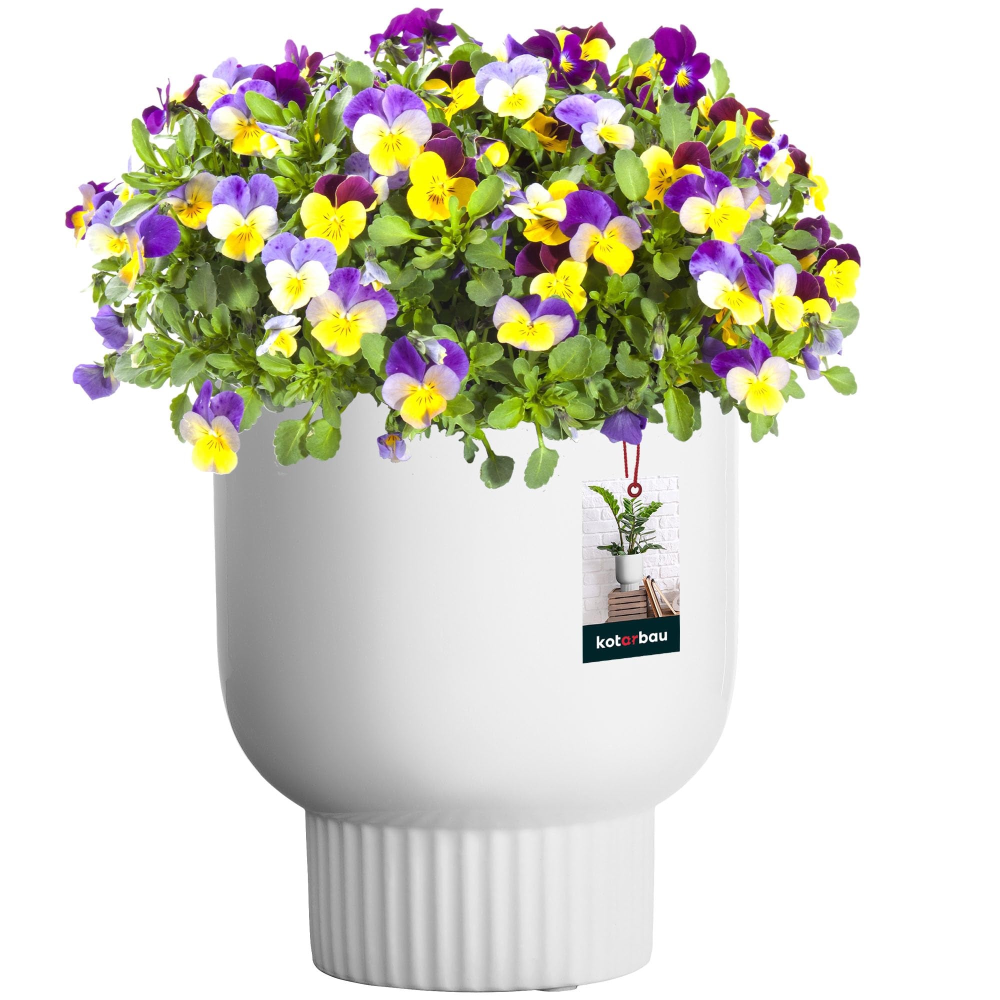 Biała donica osłonka 12cm doniczka ceramiczna szkliwiona na kwiaty rośliny - KOTARBAU