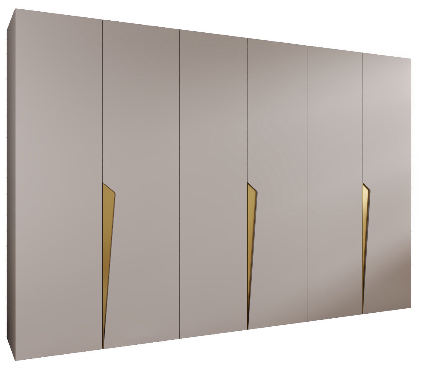 Szafa uchylna otwierana Piano 1 300 (100x3) x 52 x 202 cm kaszmir + u. złoty