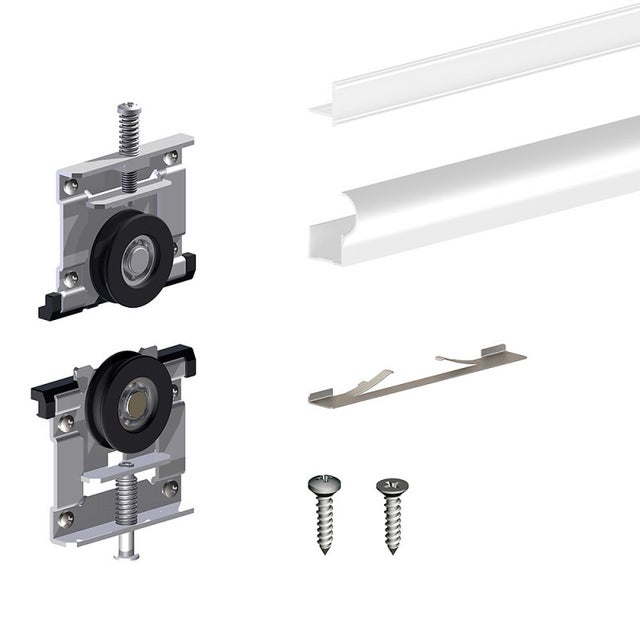 Kit pour 1 porte de placard supplémentaire SLID'UP 220 18 mm - blanc