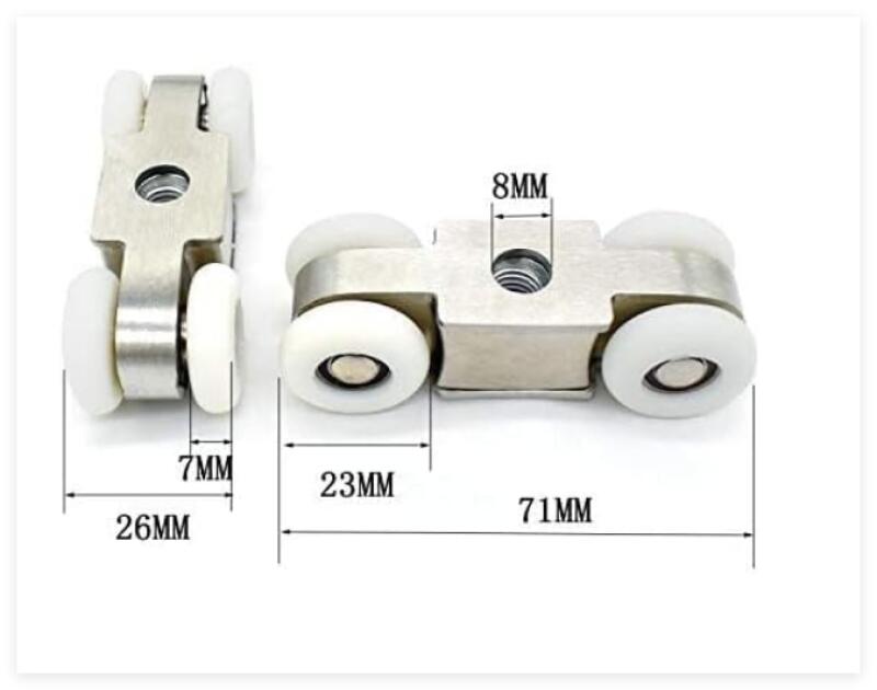 Lot de 2 roulettes de rechange pour porte de douche 23 mm de diamètre - 3