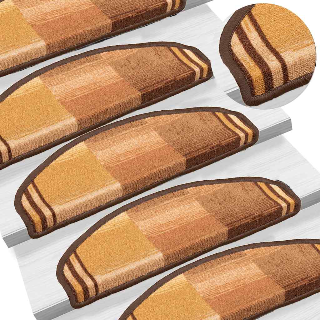 Maison Exclusive - Tappetini Autoadesivi per Scale 15 pz Marronie 65x21x4 cm - 3