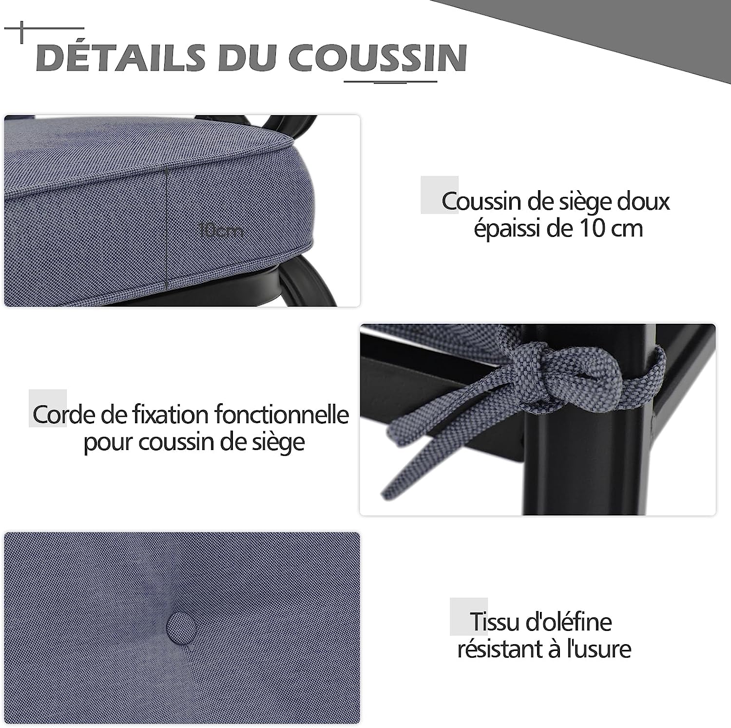 Set Giardino Esterno 2 Pezzi, Panchina da Giardino con Tavolino e Cuscini Imbottiti, Panchina 2 Posti e Tavolino da Esterno Giardino Terrazza - 4