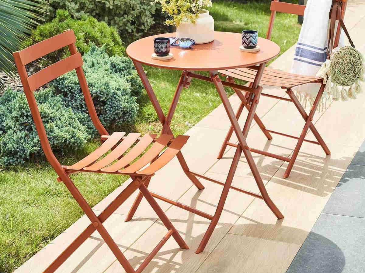 Table de jardin pliante ronde Greensboro Ambre - Hespéride - 5