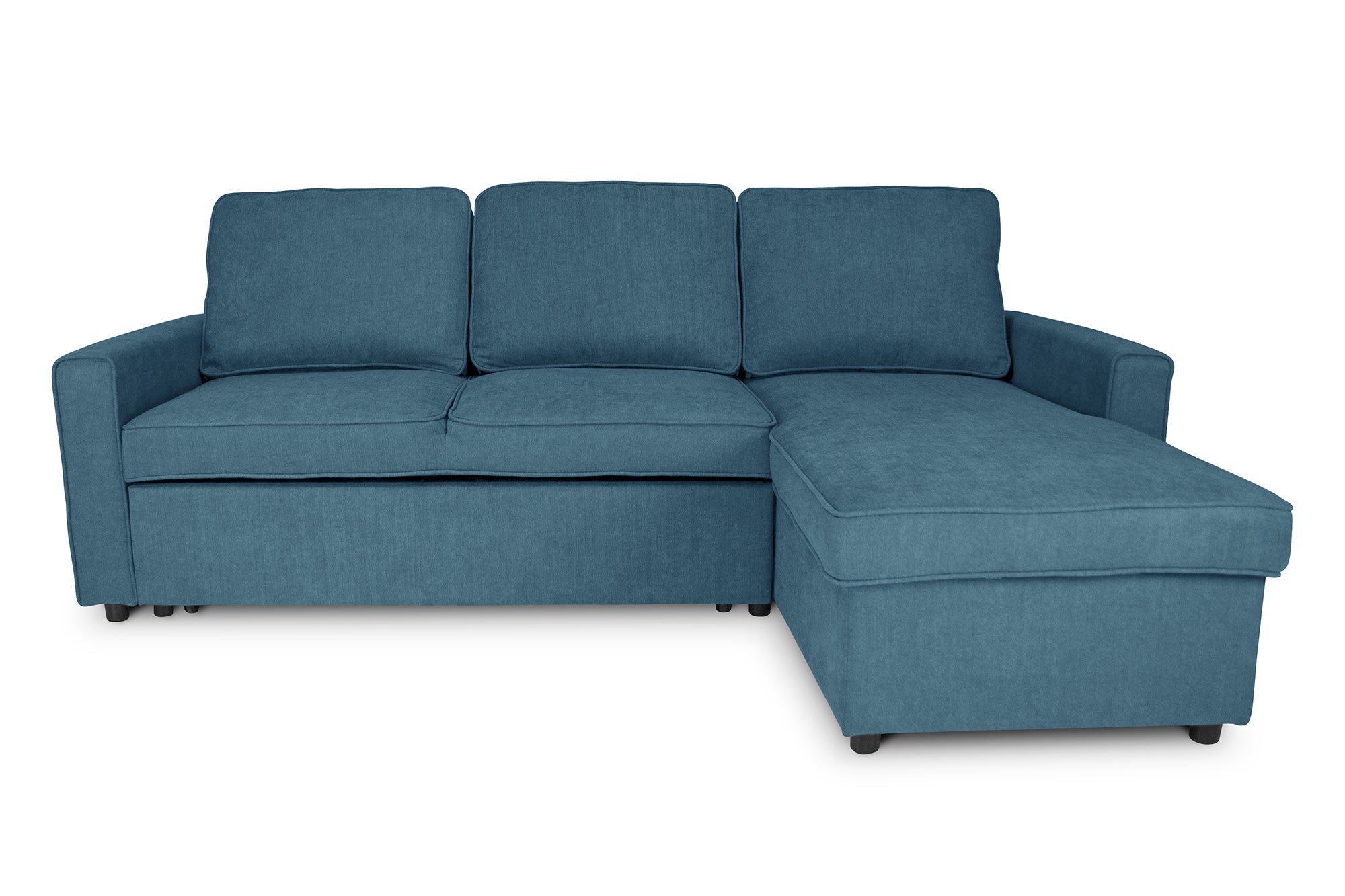 Divano letto angolare con contenitore, divano con chaise longue