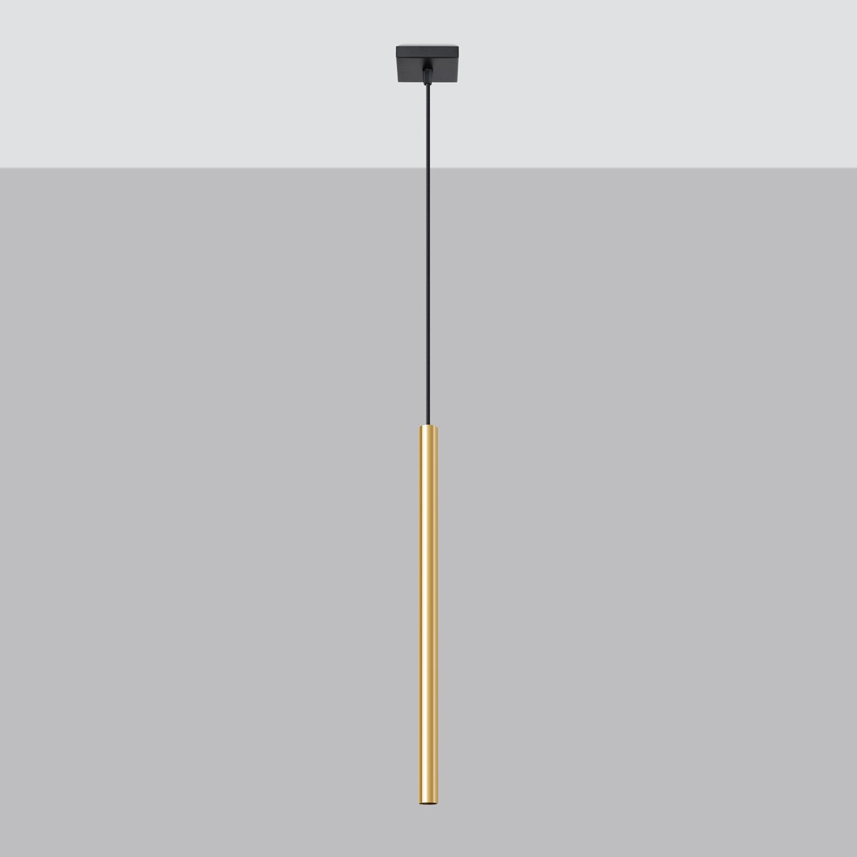 Lampa Wisząca BRILL 1 złoty połysk LED 4000K - 8x8x100cm Sollux