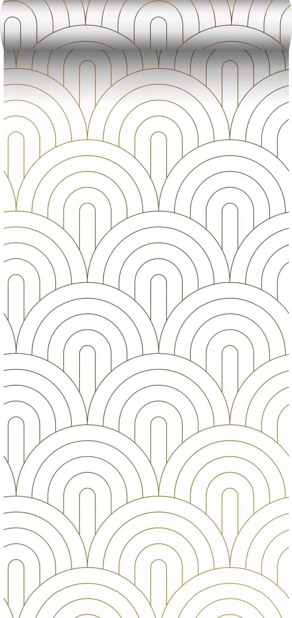 Papel pintado arte deco blanco y oro - 0,53 x 10,05 m - estahome