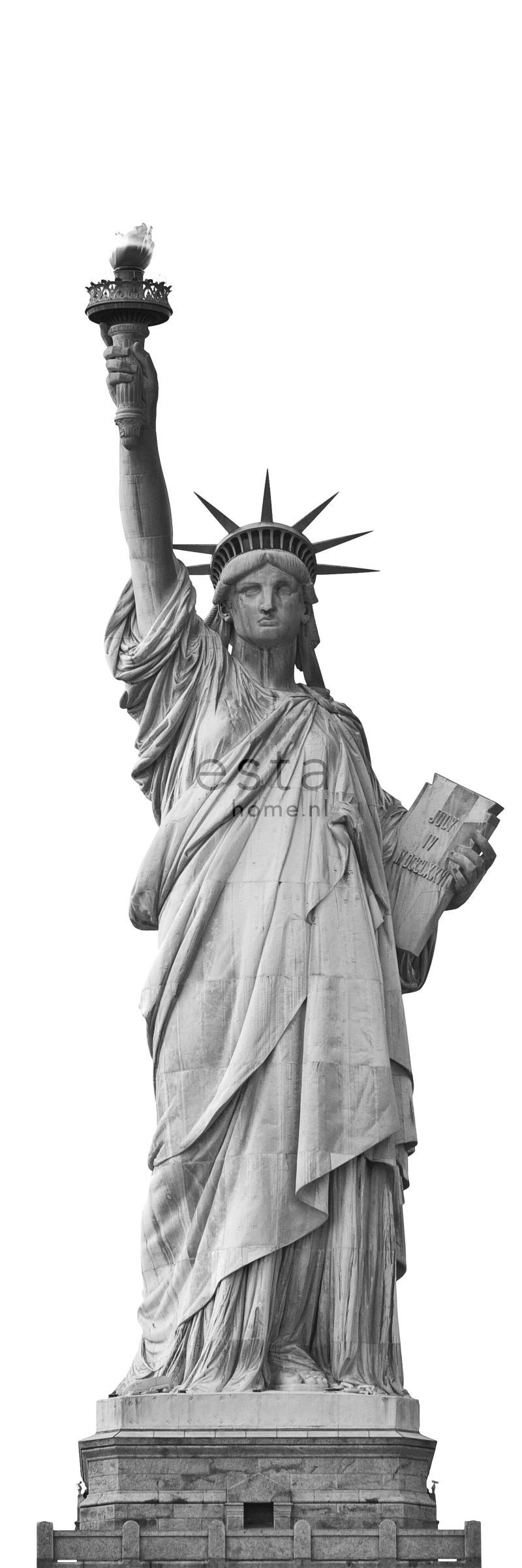 Fototapeta Statua Wolności w Nowym Jorku szarym - 93 x 279 cm - ESTAHOME