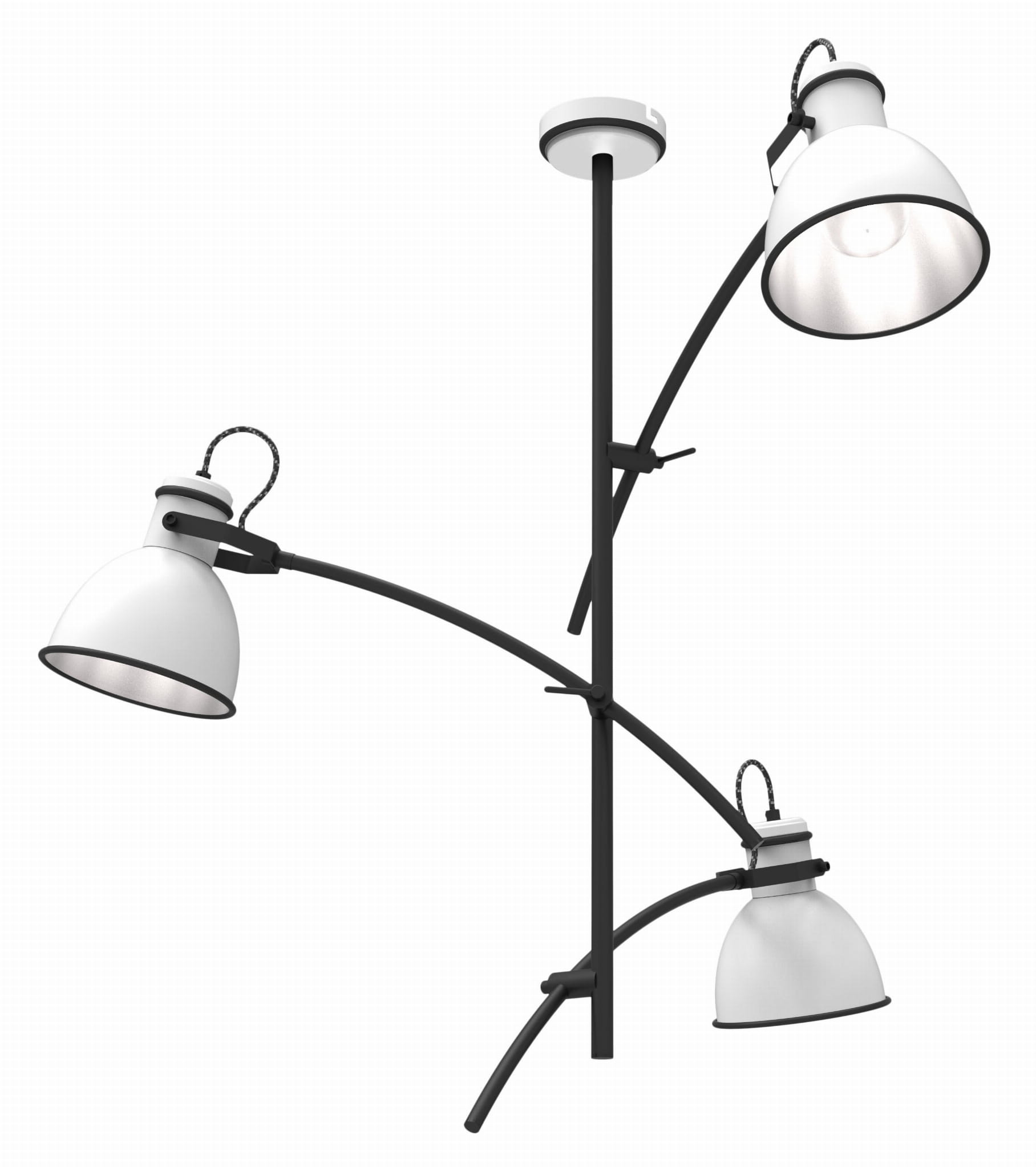 Lampa wisząca Zumba czarno-biała 3xE14x60W wym: 69 x 64 x 64 cm metal Candellux