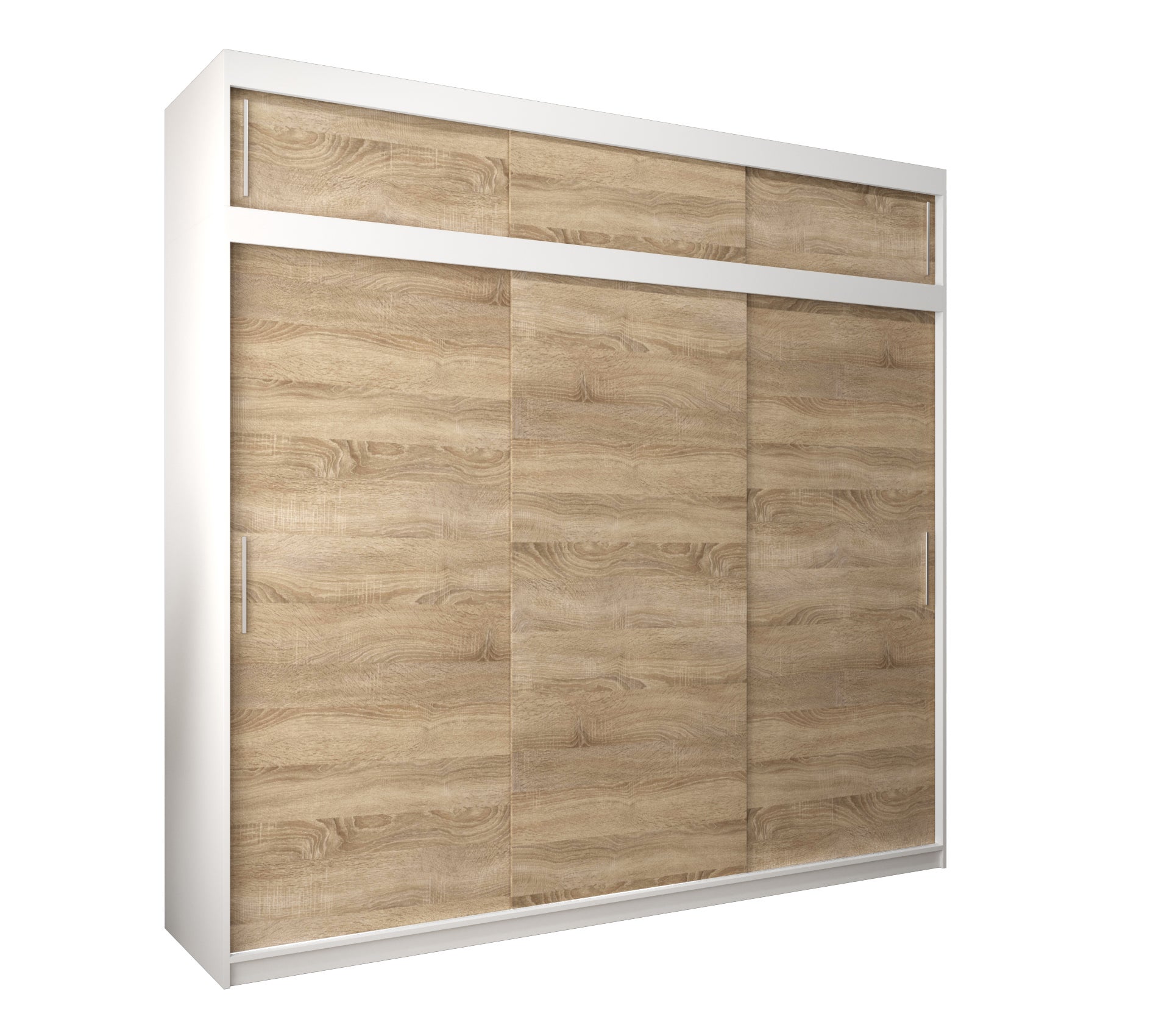 Szafa przesuwna z nadstawką garderoba TOKYO 250 x 62 x 240 cm Biały + Sonoma - Abiks Meble