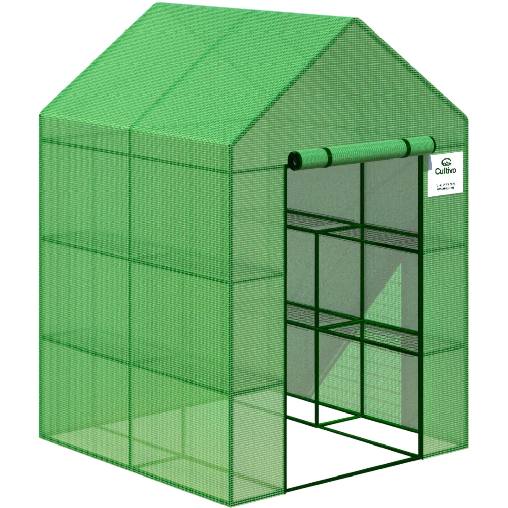 Szklarnia Cultivo Tunel Foliowy Regał 8 Półek 140x140 Zielony 1 szt