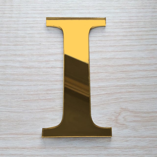 Lettre Miroir Or Décorative Plexiglass 10 cm