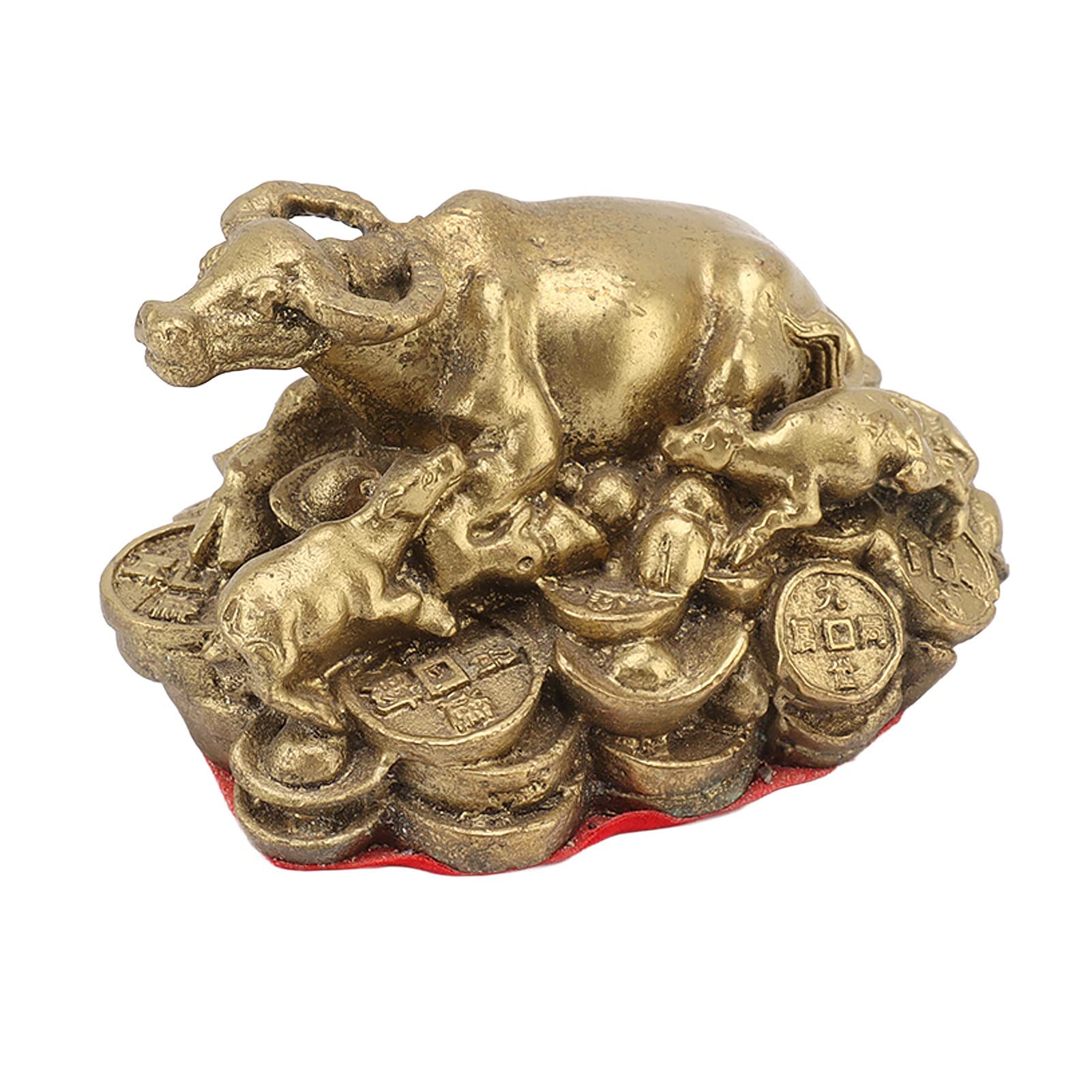 Statuetka byka z mosiądzu przyciągająca bogactwo i szczęście Ręcznie robiona dekoracja byka Figurka byka do szafki RTV Biurko