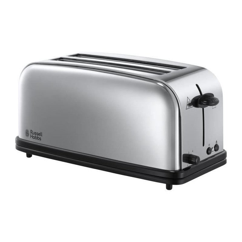 Russel Hobbs Russell Hobbs Tostapane, Design Lungo A 2 Slot Per 4 Fette O 2 Fette Di Pane Larghe, Acciaio Inox Lucidato, Scomparti Per Toast Extra Larghi, 6 Live , Leroy Merlin