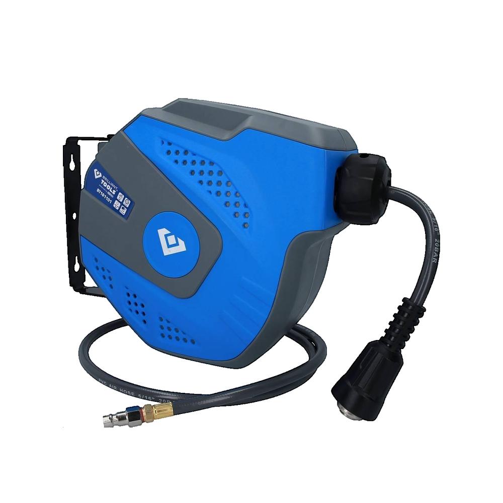 Zwijacz węża Brilliant Tools z rurą PVC 10 m i montażem ściennym czarny