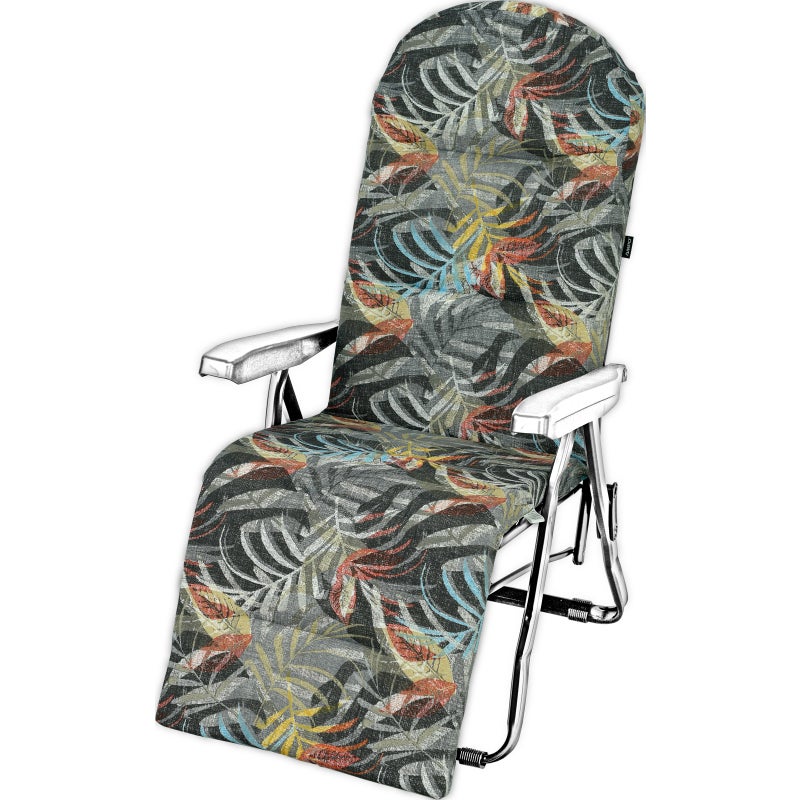 Poduszka na leżak ogrodowy z podnóżkiem AMPO czarny czerwony szary 1 szt.