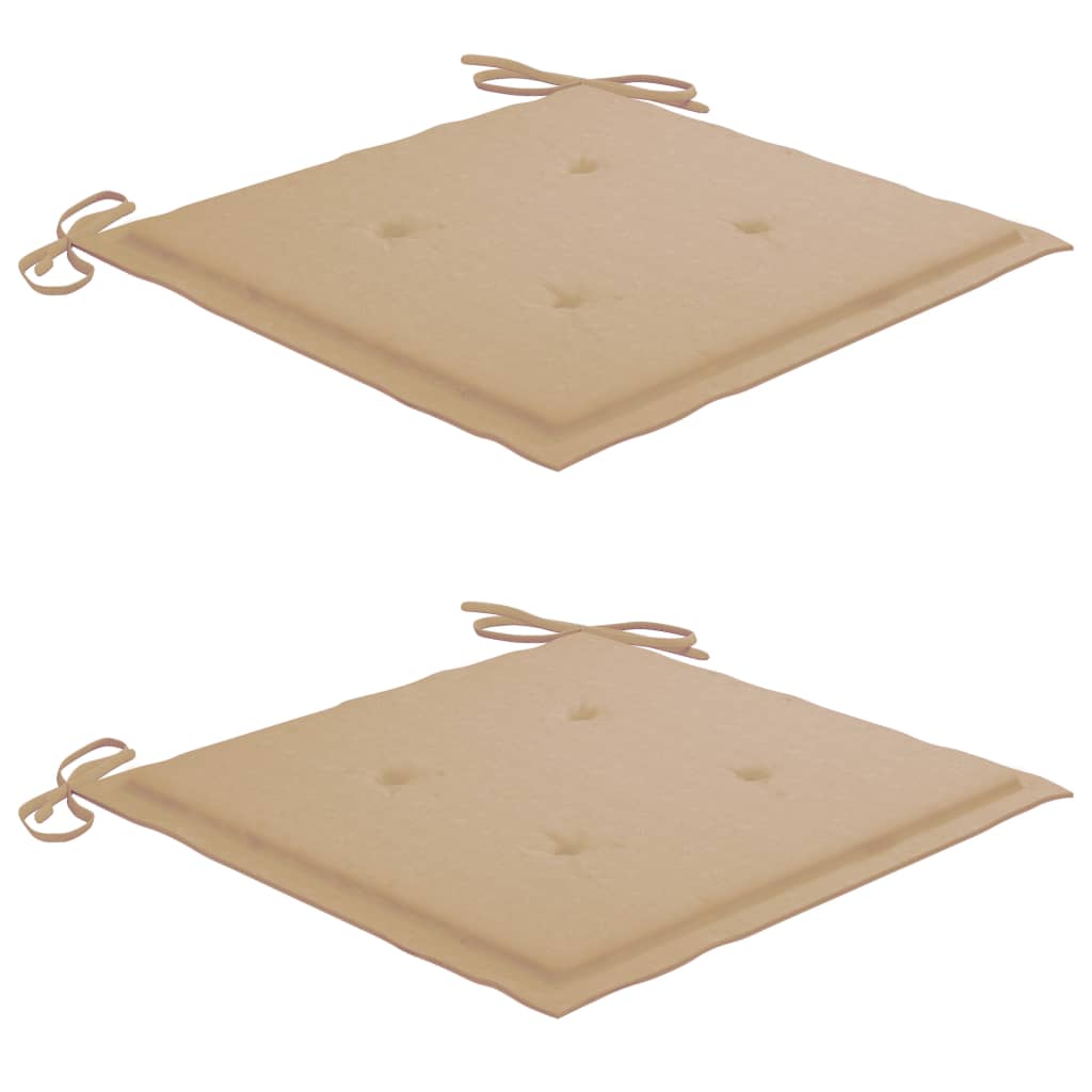 Chaises pliables de jardin lot de 2 avec coussins Bois d acacia - 8
