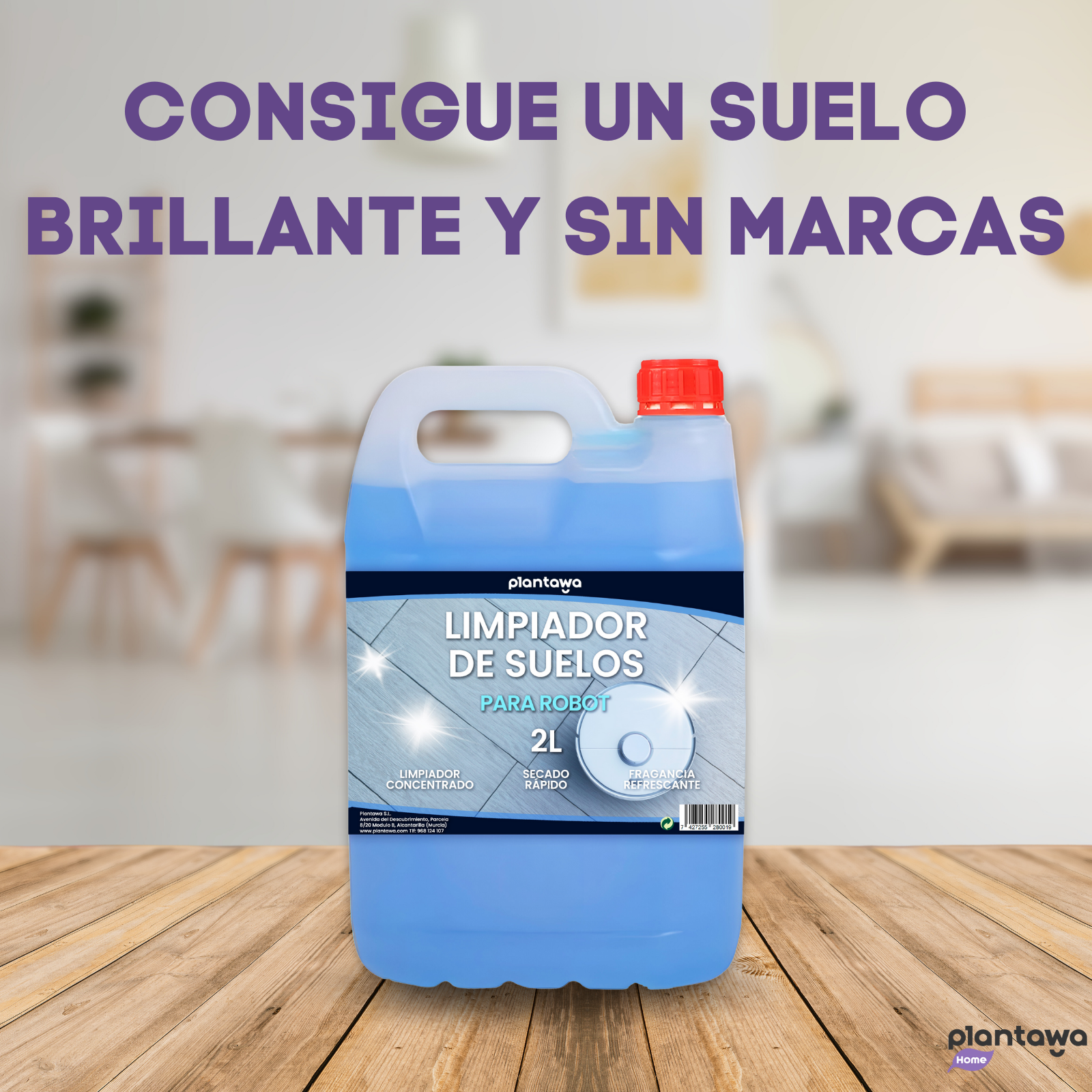 PLANTAWA Nettoyant pour Sols pour Robots Laveurs 2L | Nettoyant pour Sols de Haute Qualité pour Robot, Sans Rinçage | Séchage Rapide - 6