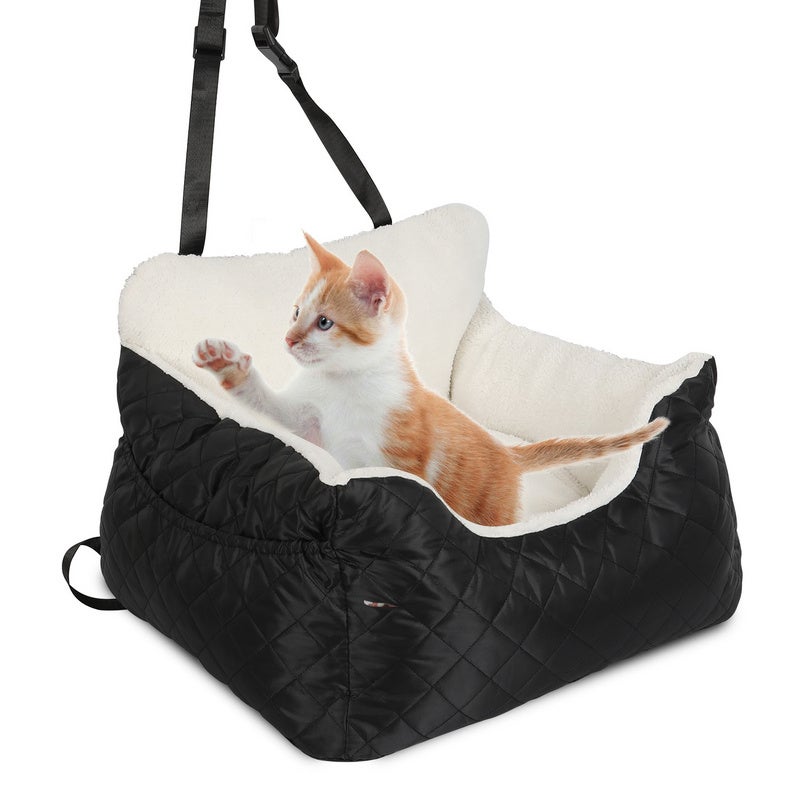 Siège Auto Pour Chien Avec 2 Sangles De Fixation – Panier Confortable Et Sécurisé Pour Voiture