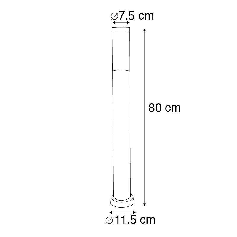 Qazqa nowoczesny lampa słupkowa do ogród - Rox - ciemnoszary, max. 20w, kompatybilny z żarówką LED, e27, 80cm, IP44 - 3