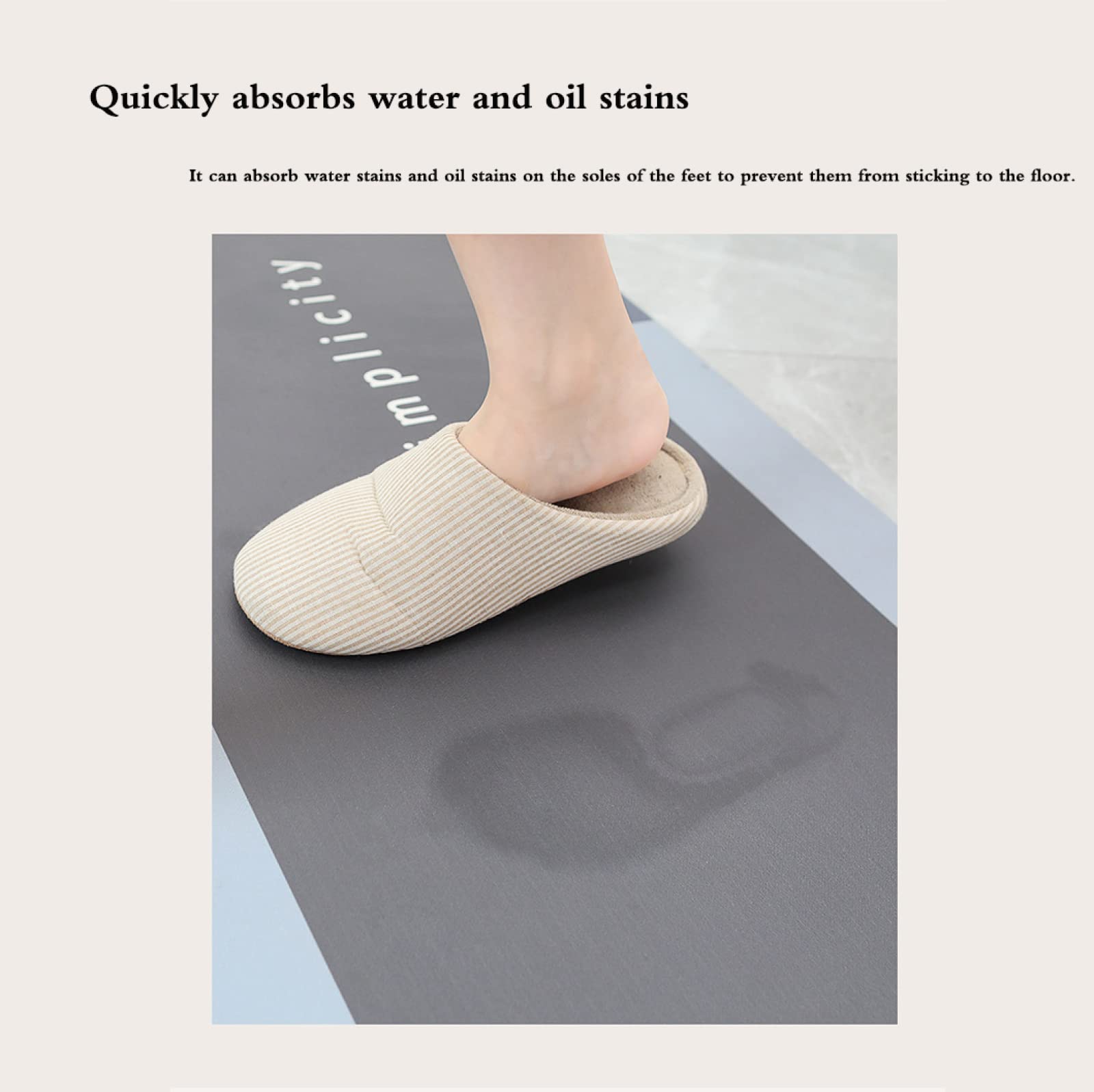 Tapis de bain en terre de diatomée super absorbant à séchage rapide antidérapant pour salle de bain, bureau, cuisine, salle à manger, 40 x 60 cm - 2
