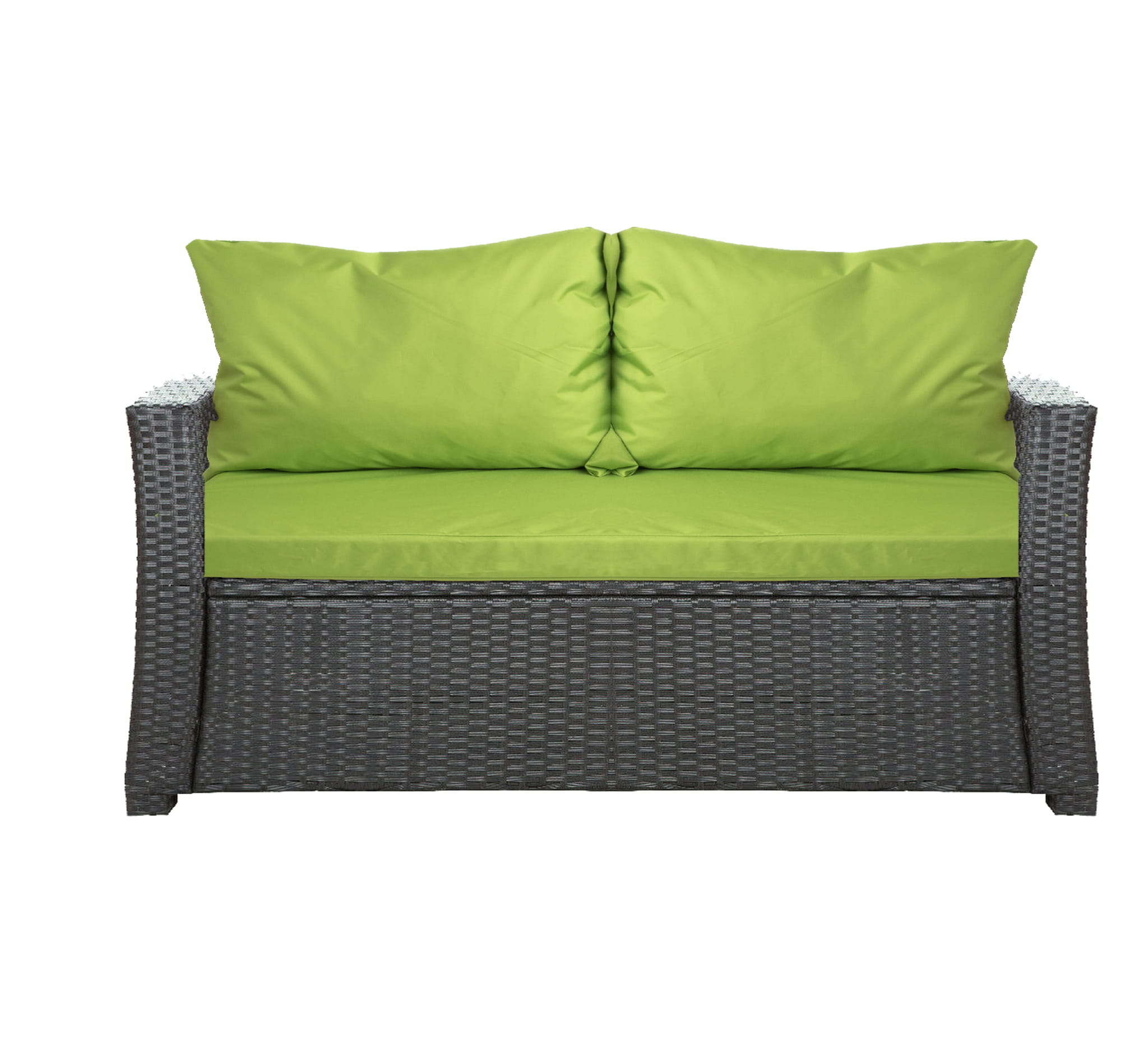 Cojines de sofá de exterior verde lima cojines de sofá de 2 plazas cojín de banco de jardín 110x50x50cm cojines para muebles de poliratán-mix